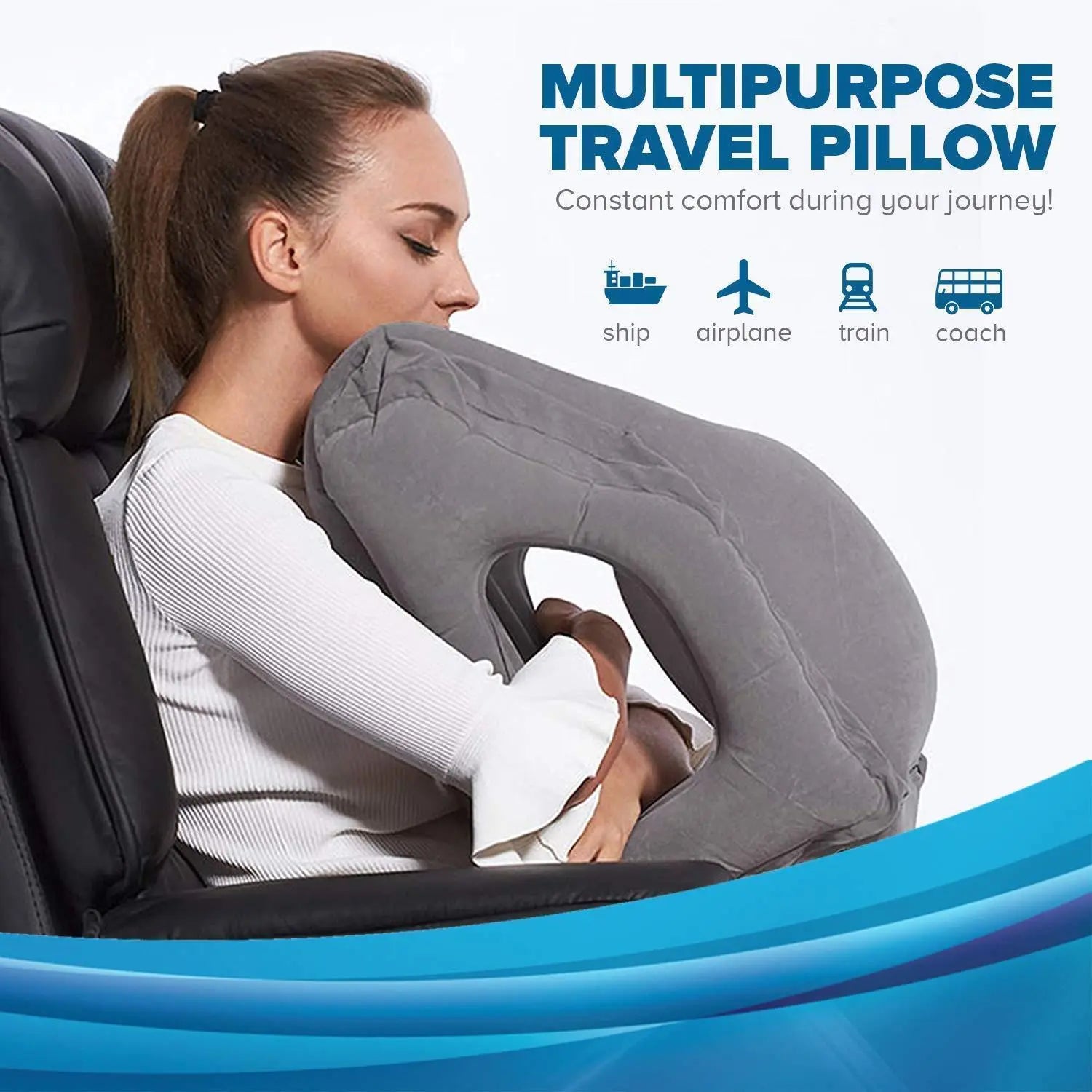 Tazzi™ Pod - The Ergonomic Inflatable Travel Pillow | Izzat Travel