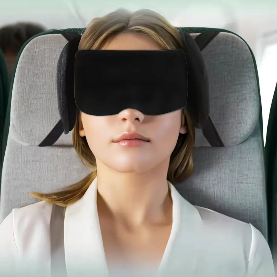 The Tazzi DreamNest offers full 360° head and neck support with an ergonomic design that secures to airplane or car seats. Its soft fabric and firm structure keep your head stable and aligned
